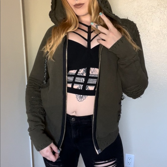 NSF Distressed Hoodie - Picture 6 of 11